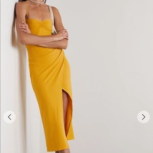 Reformation gold ribbed dress NWT